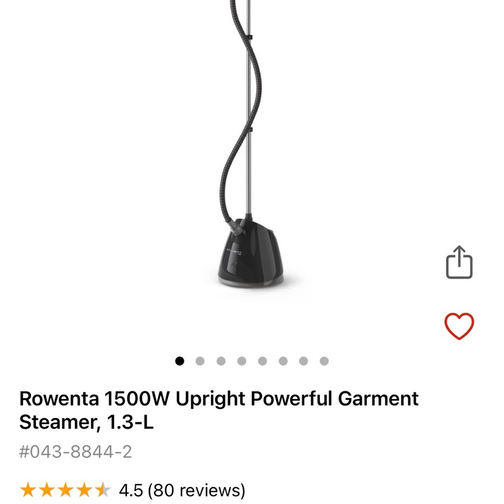 Rowenta Black Upright Garment Steamer